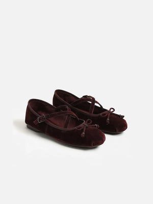 Circus NY by Sam Edelman Zuri Strap Ballet Flat Dark Spiced Plum Velvet