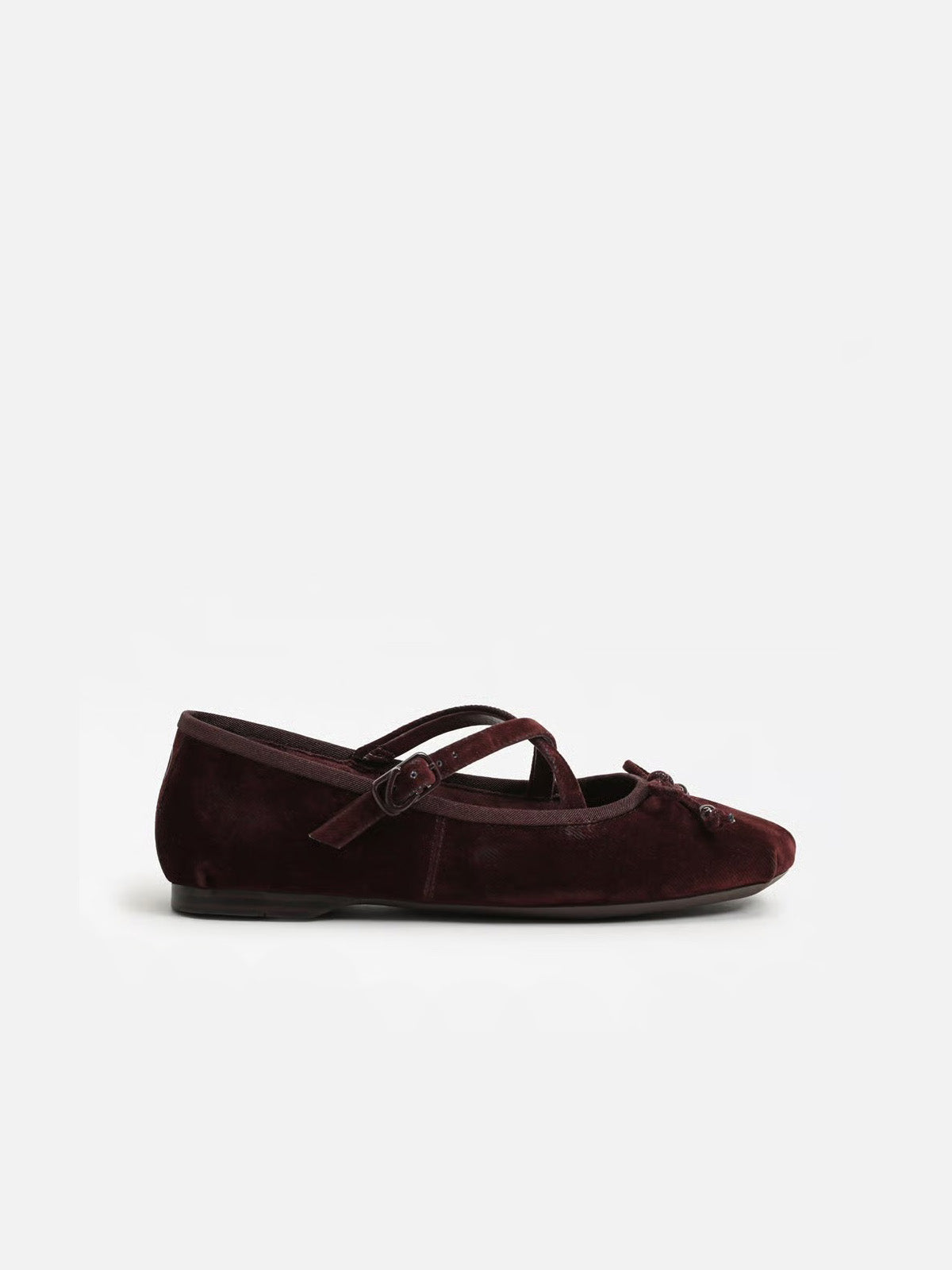 Circus NY by Sam Edelman Zuri Strap Ballet Flat Dark Spiced Plum Velvet