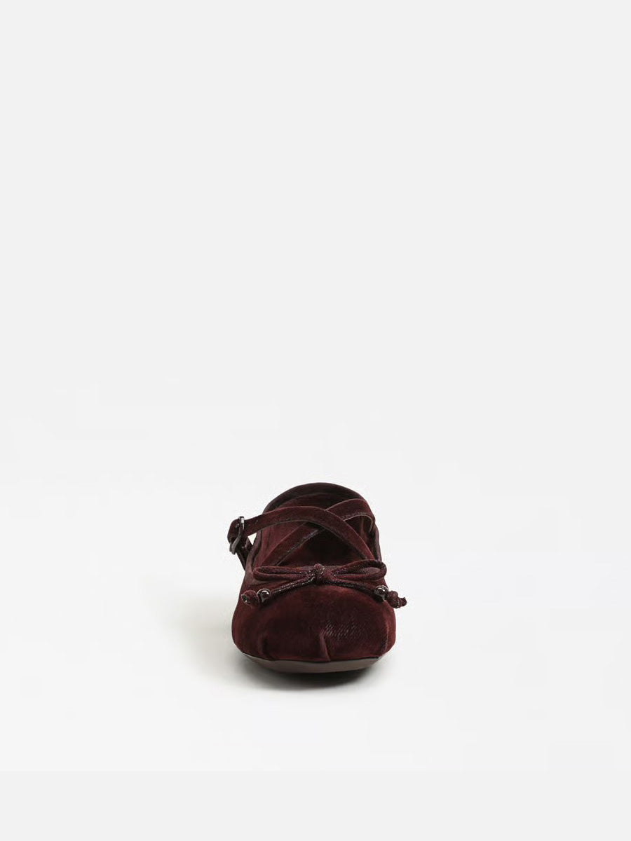 Circus NY by Sam Edelman Zuri Strap Ballet Flat Dark Spiced Plum Velvet