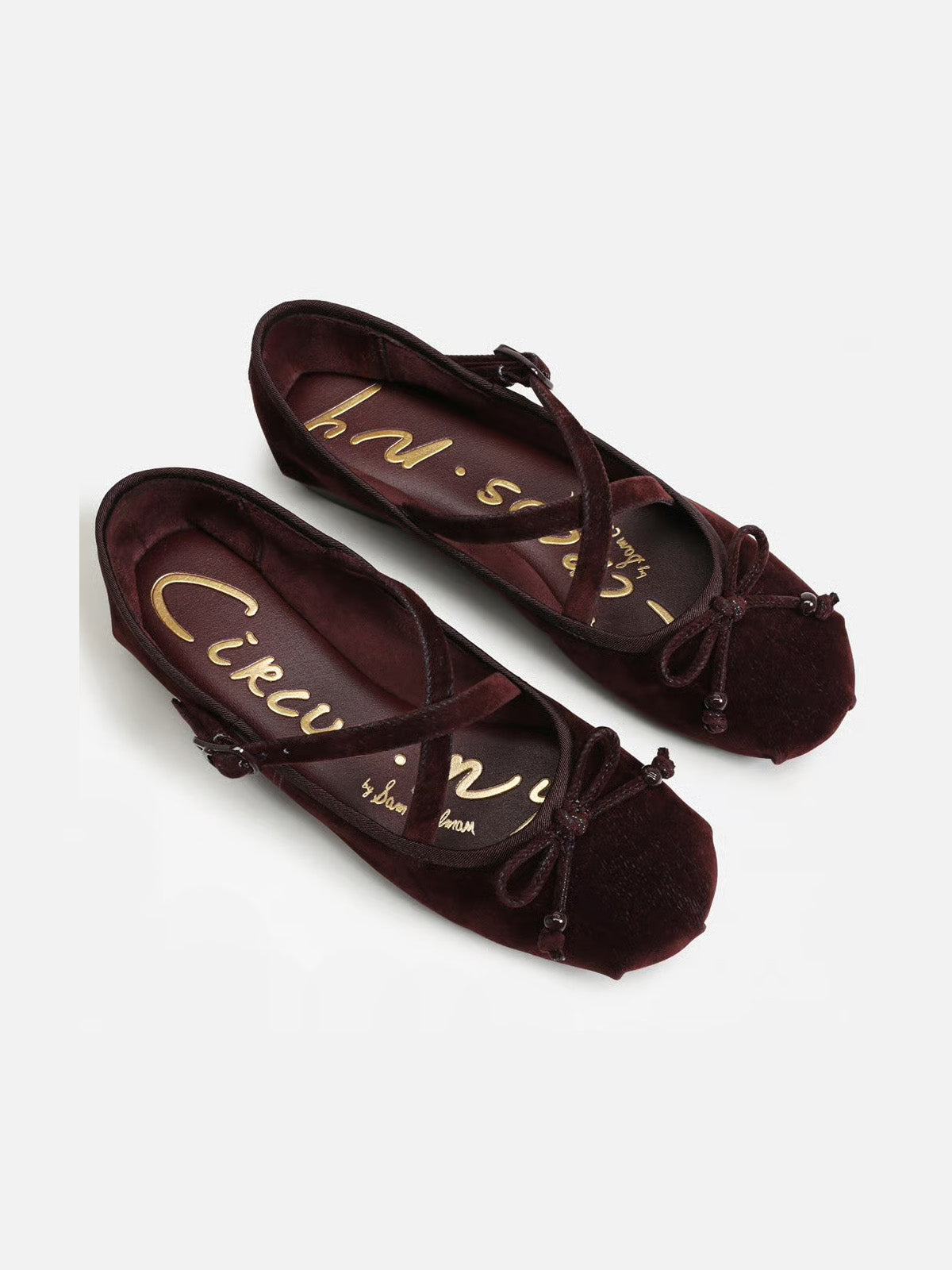 Circus NY by Sam Edelman Zuri Strap Ballet Flat Dark Spiced Plum Velvet