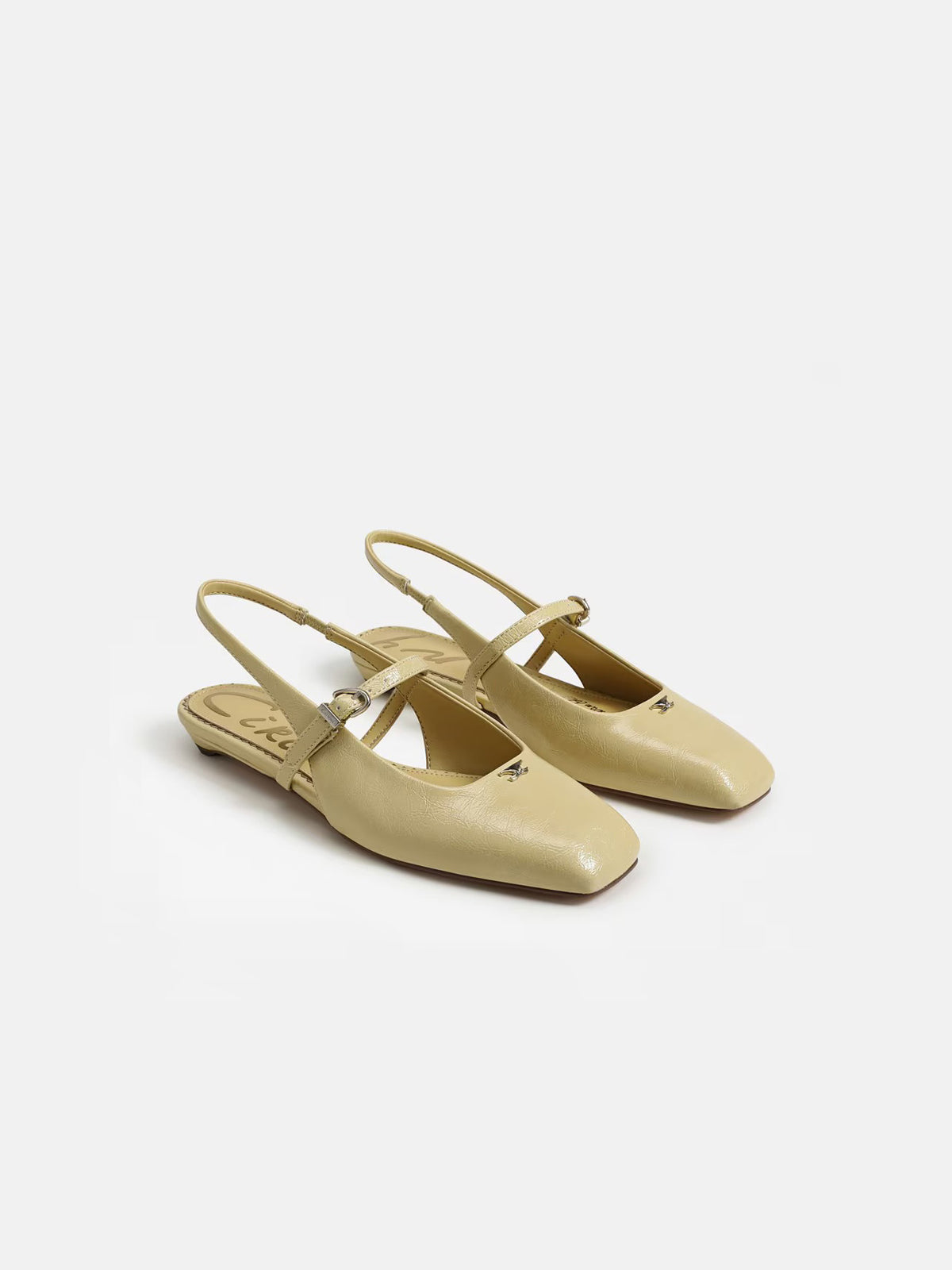 Circus NY by Sam Edelman Elara Slingback Mary Jane Flat Dusty Yellow Faux Leather