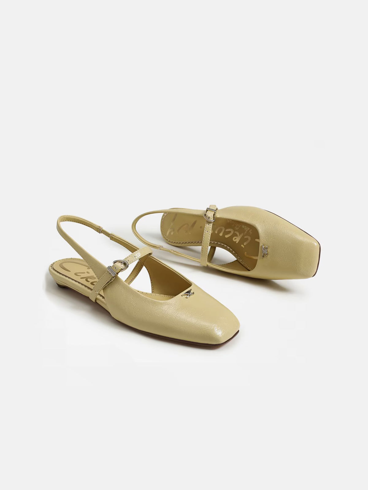 Circus NY by Sam Edelman Elara Slingback Mary Jane Flat Dusty Yellow Faux Leather