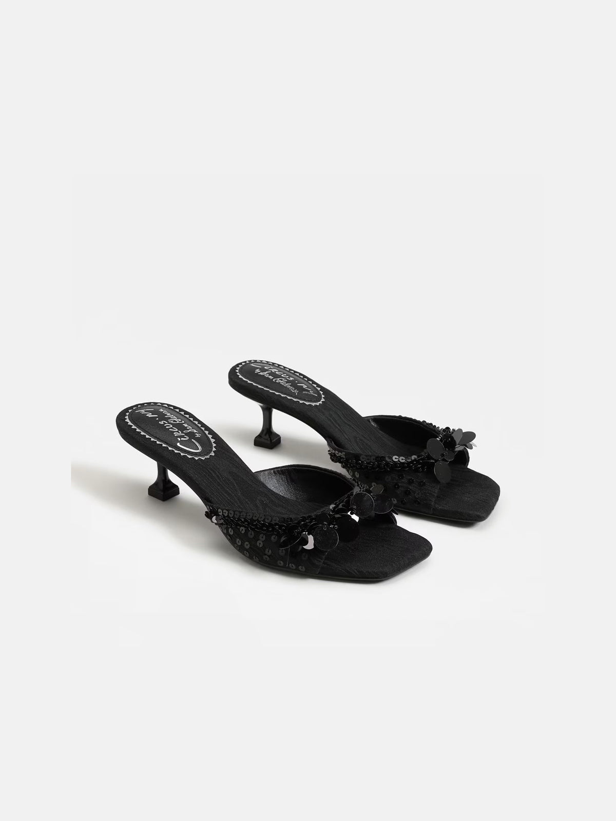 Circus NY by Sam Edelman Juliana Kitten Heel Mule Black Fabric