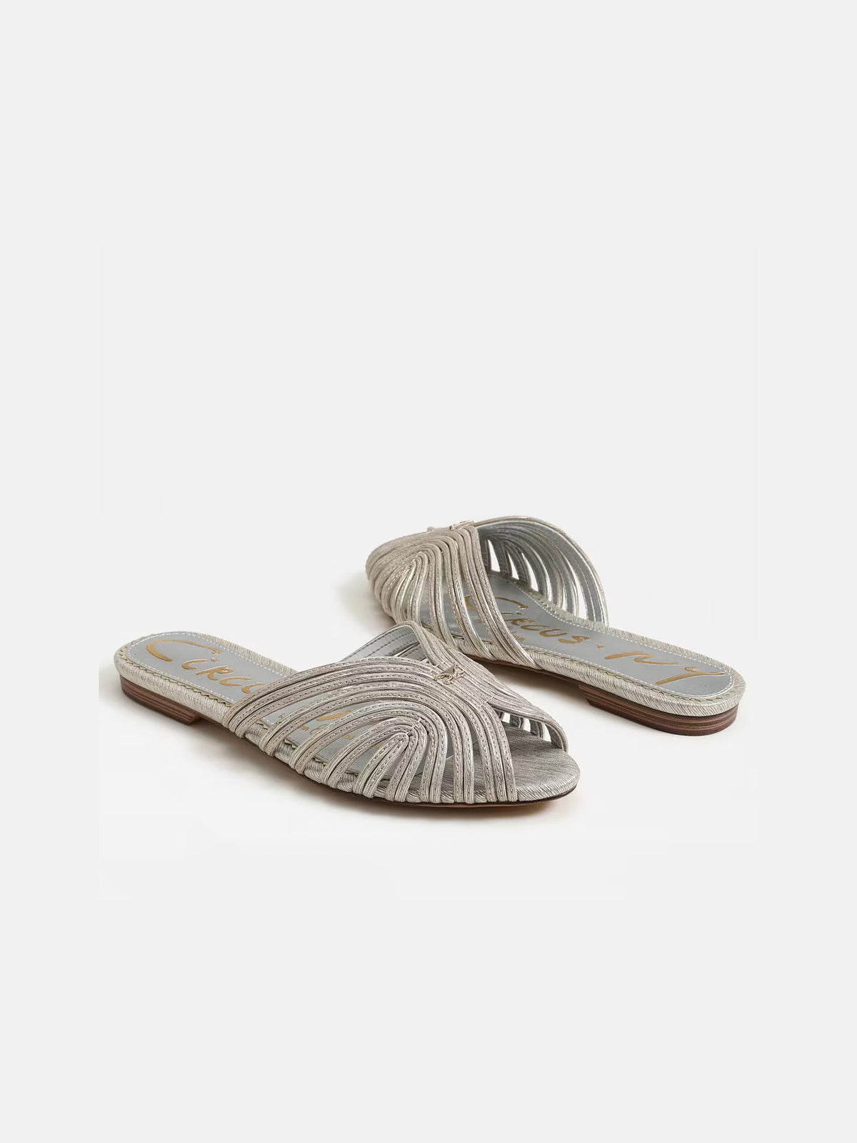 Circus NY by Sam Edelman Kathleen Mule Slide Sandal Champagne Silver Metallic