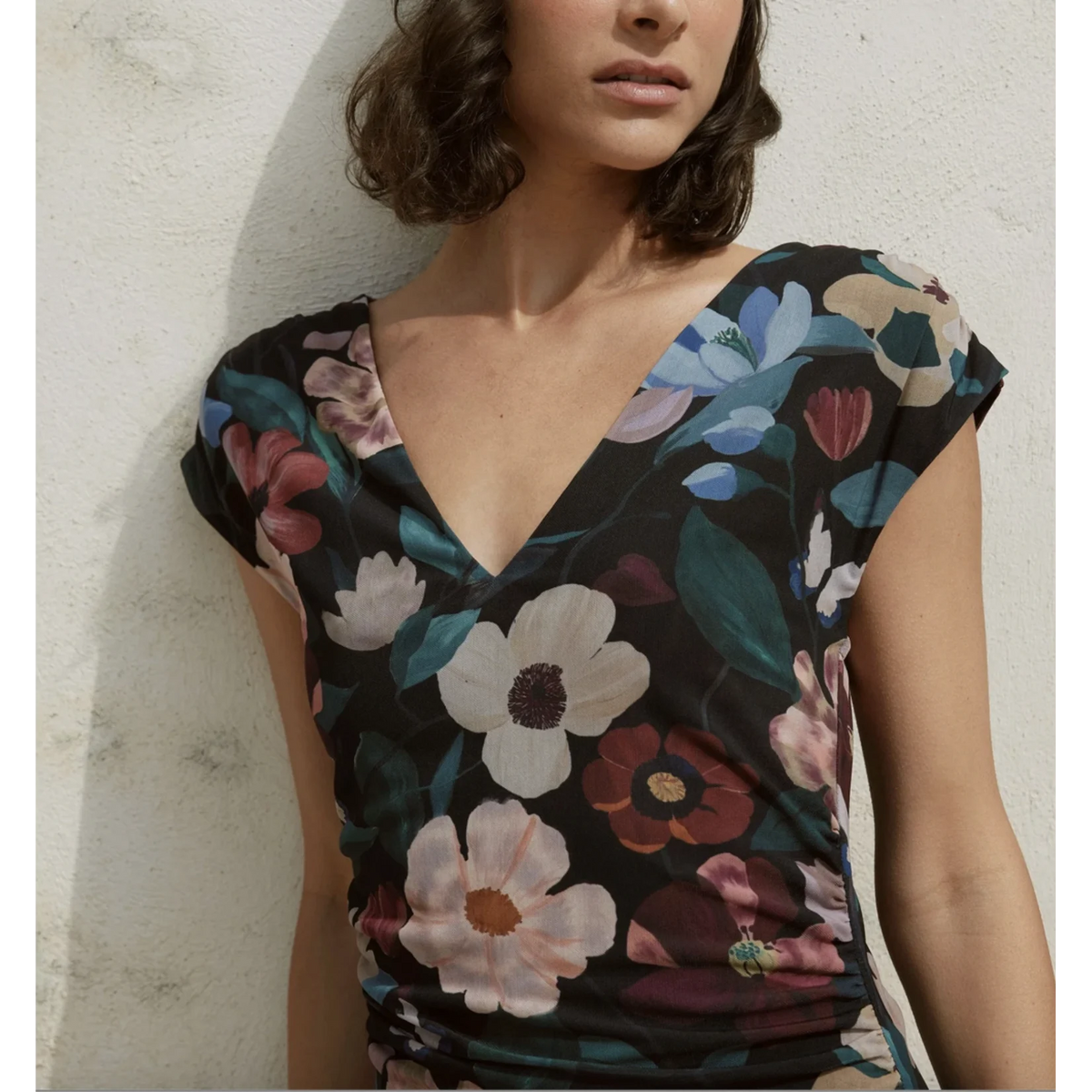 Cleobella Deirdre Midi Dress  Black Andalusia