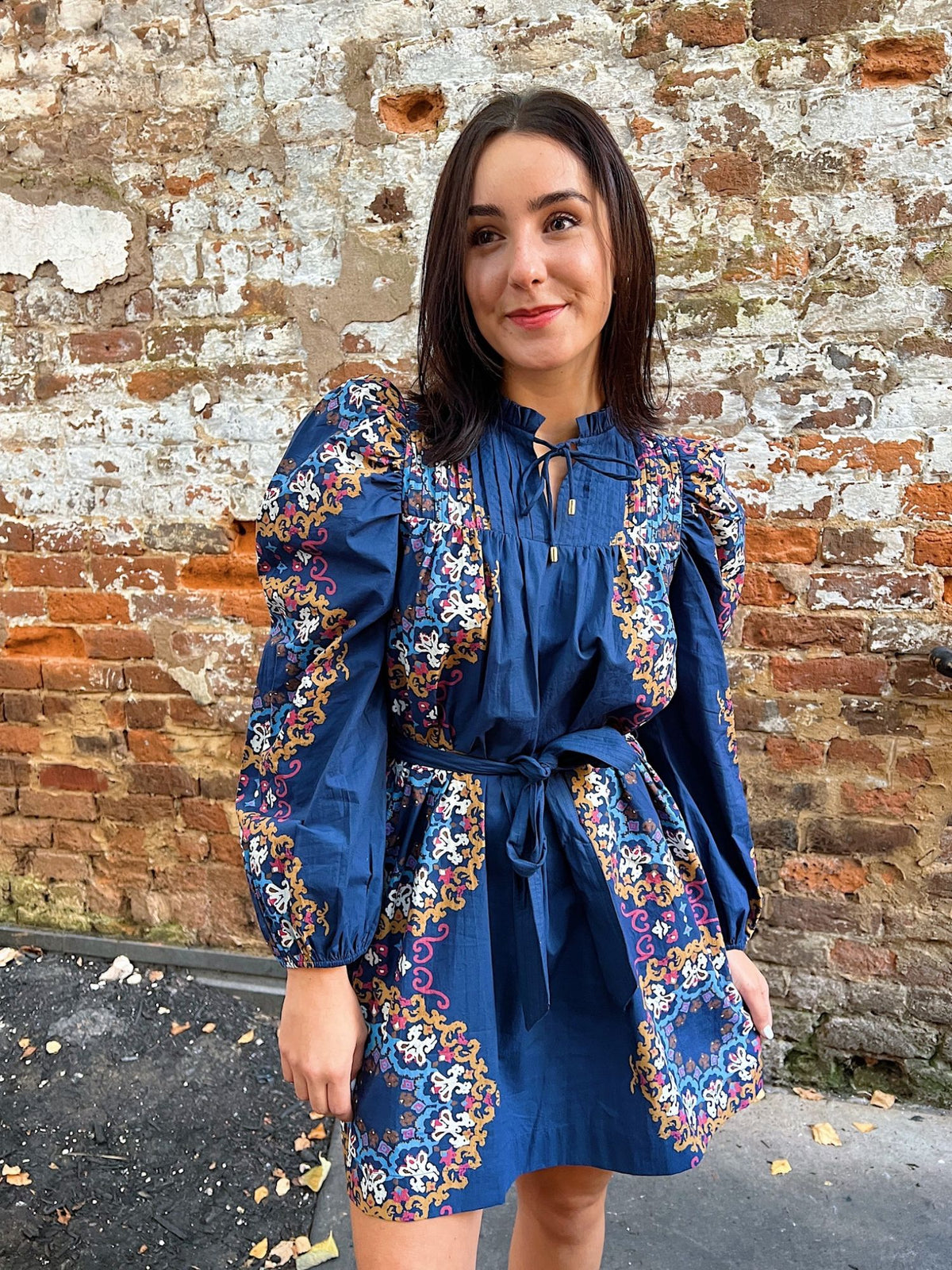 Cleobella Ivana Print Sash Mini Dress VENEZIABLUE / M Cleobella Ivana Print Sash Mini Dress VENEZIABLUE / M