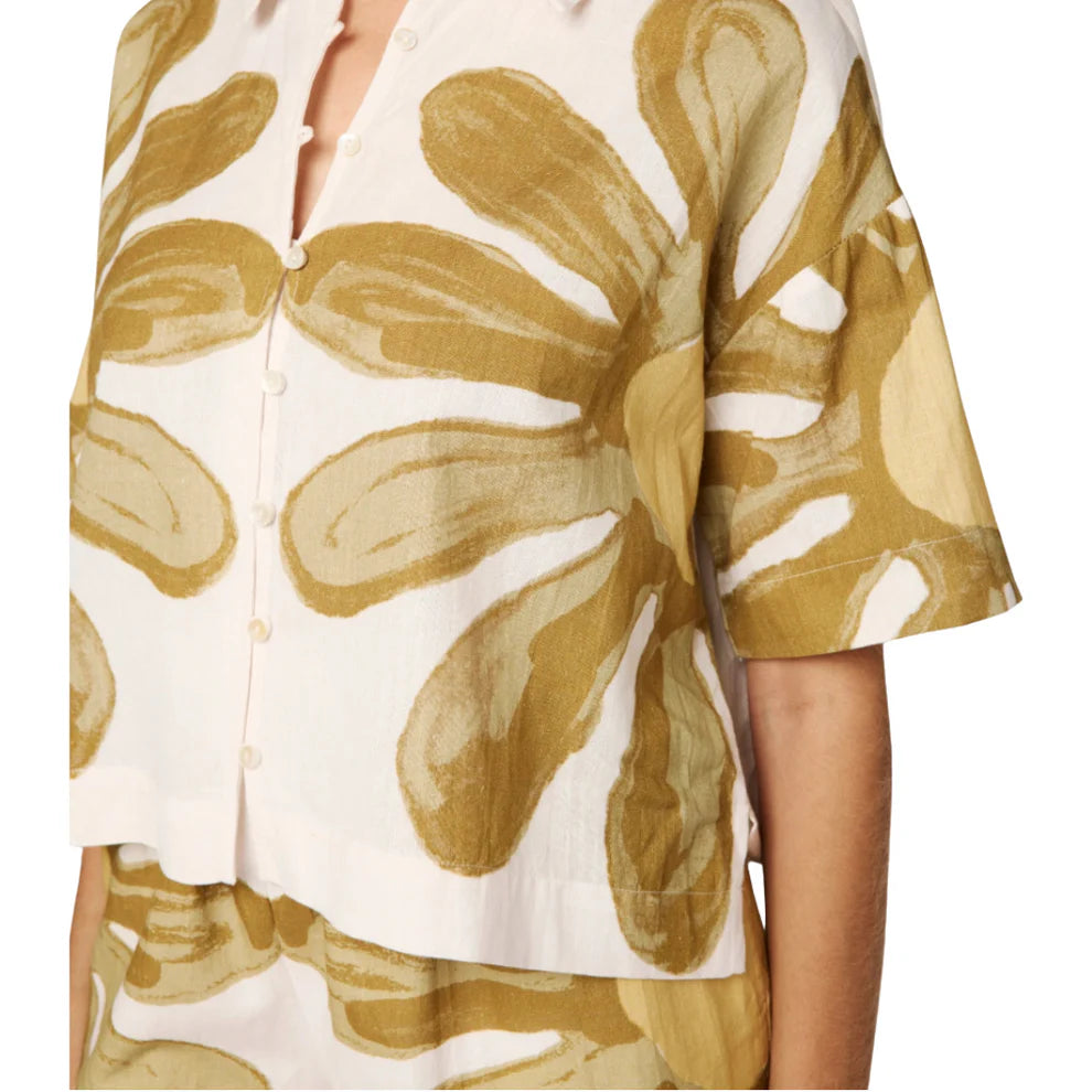 Cleobella Marie Cropped Blouse in floral placed print 