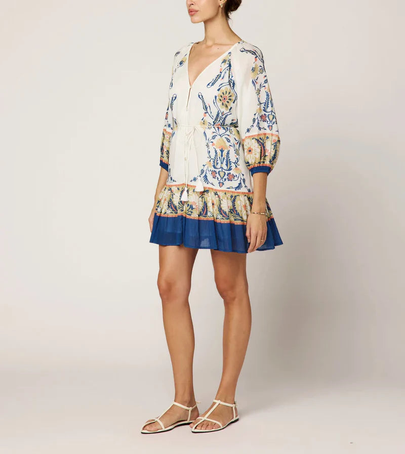 Cleobella Thora Mini Dress in monaco print 