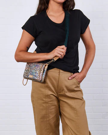 consuela uptown crossbody bag in iris on model