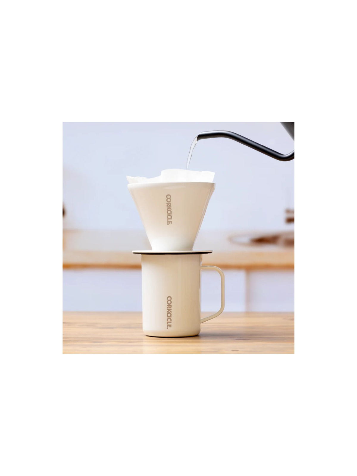 Corkcicle Coffee Pour Over Set in oatmilk