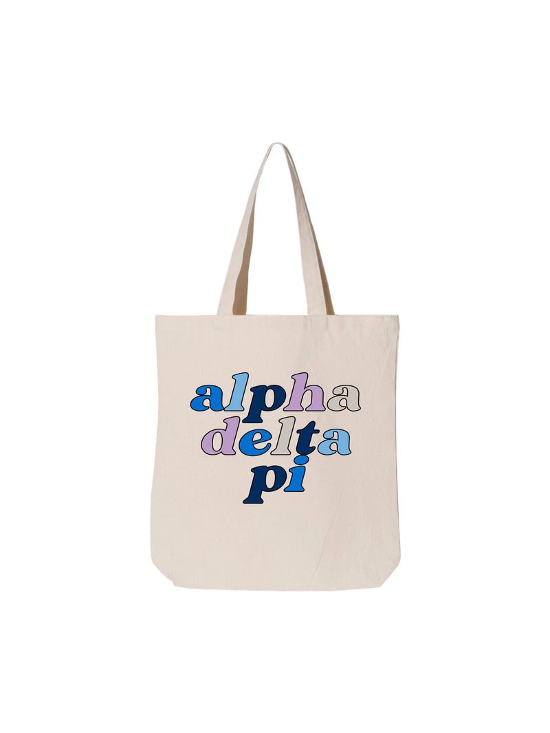 crawford sorority canvas tote bag alpha delta pi ADPi