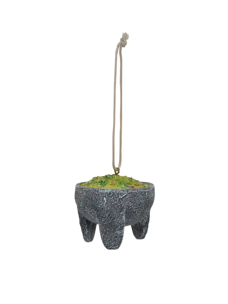 creative coop guacamole in molcajete resin ornament