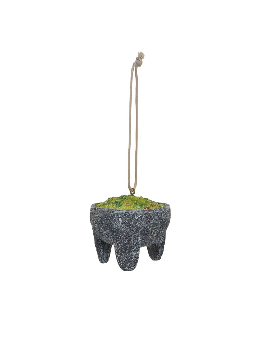 creative coop guacamole in molcajete resin ornament