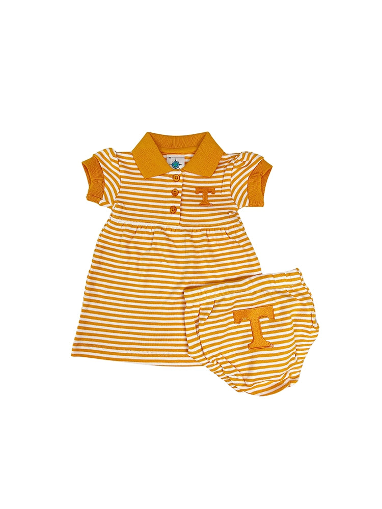 University of Tennessee Baby & Toddler Girls Orange & White Striped Dress & Bloomers TN Vols Gameday
