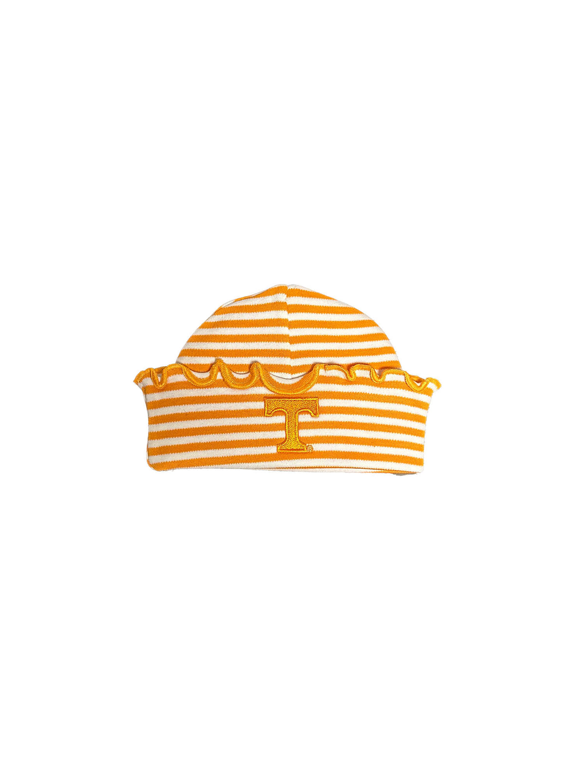 University of Tennessee Orange & White Striped Newborn Ruffle Cap