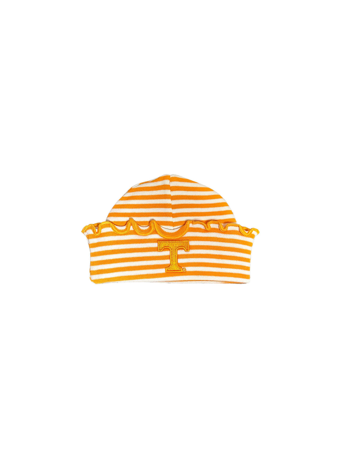 University of Tennessee Orange & White Striped Newborn Ruffle Cap