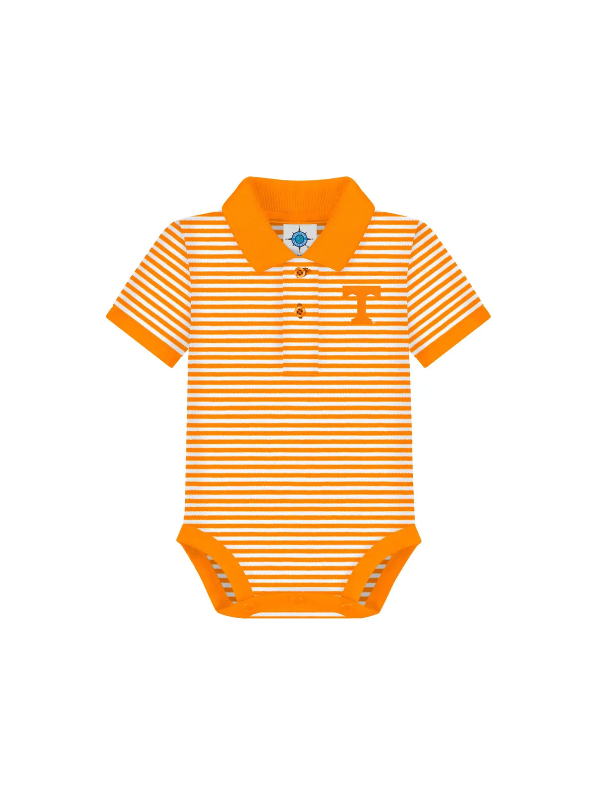 University of Tennessee Infant & Baby Striped Orange & White Polo Bodysuit for Tennessee Volunteers Game Day