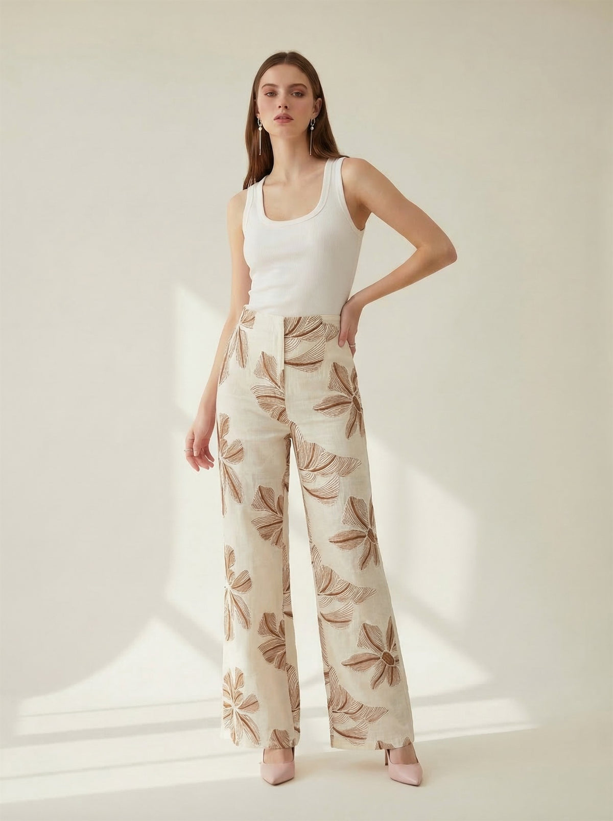 Palm Print Pants