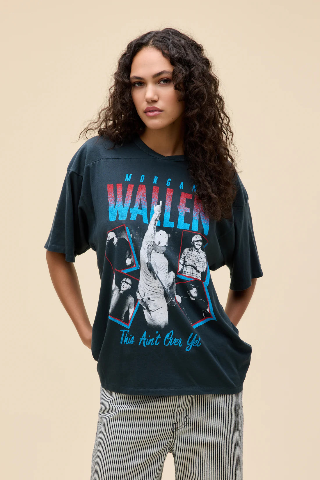 Daydreamer Morgan Wallen Ain't Over Yet Jersey in vintage black-front