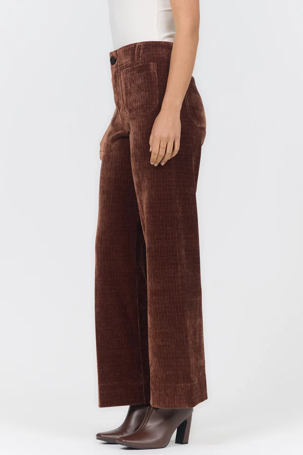 Dear John Denim Audrey High Rise Wide Leg Pant shaved chocolate 