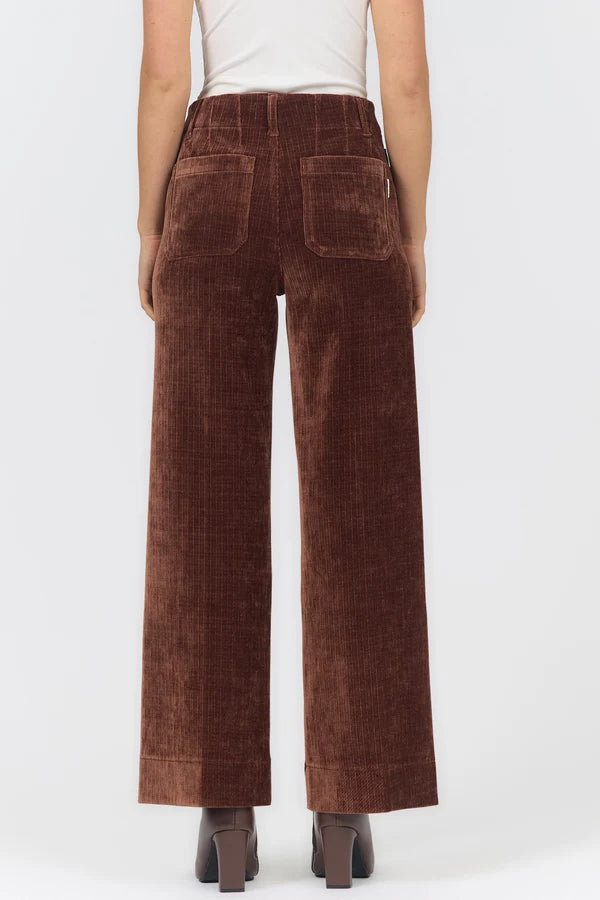 Dear John Denim Audrey High Rise Wide Leg Pant shaved chocolate 
