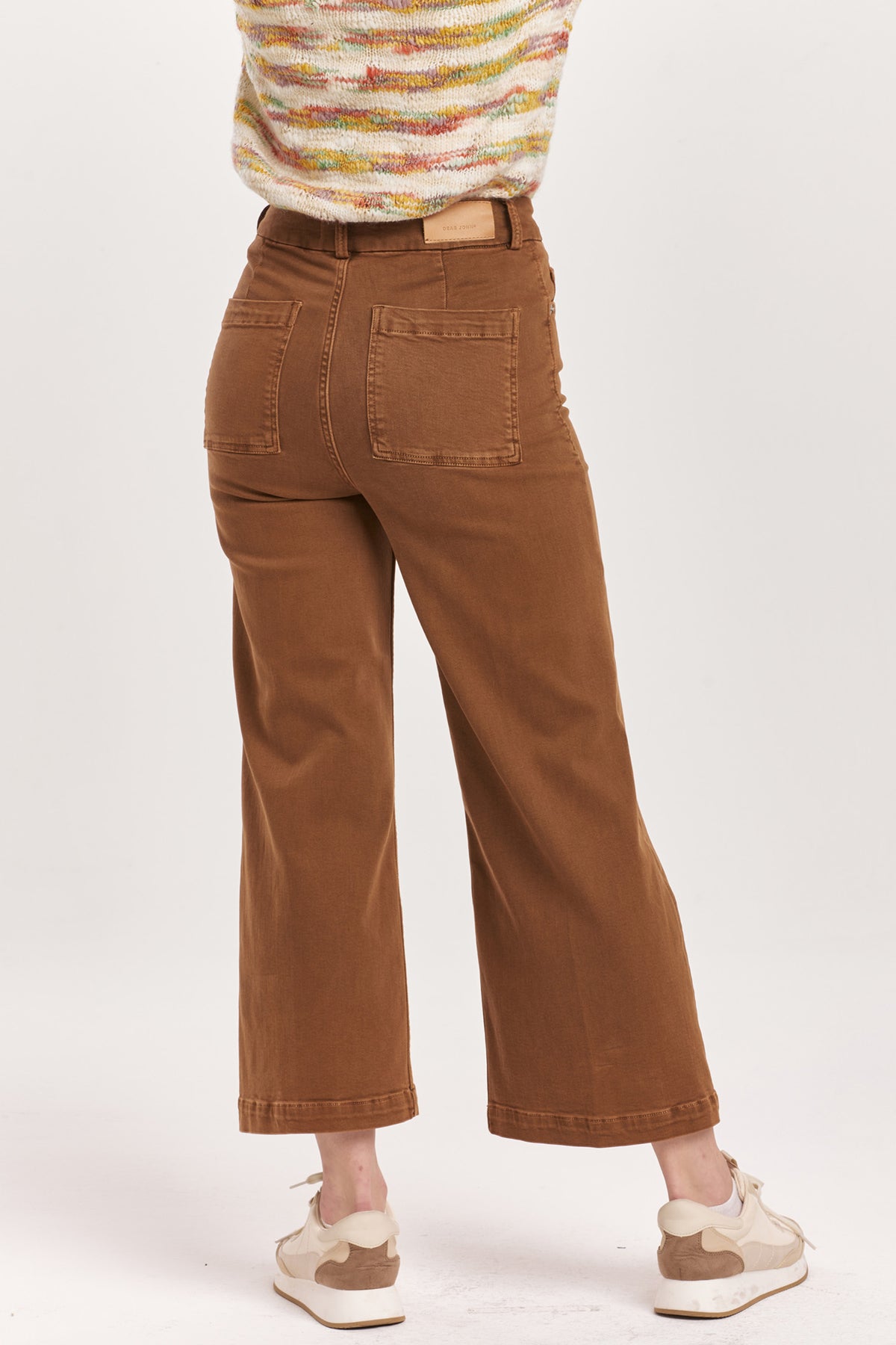 Dear John Audrey Super High-Rise Cropped Wide Leg Color Jeans in Burnt Sienna