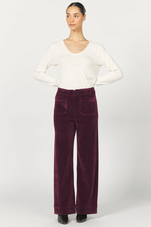Audrey High Rise Wide Leg Corduroy Pant