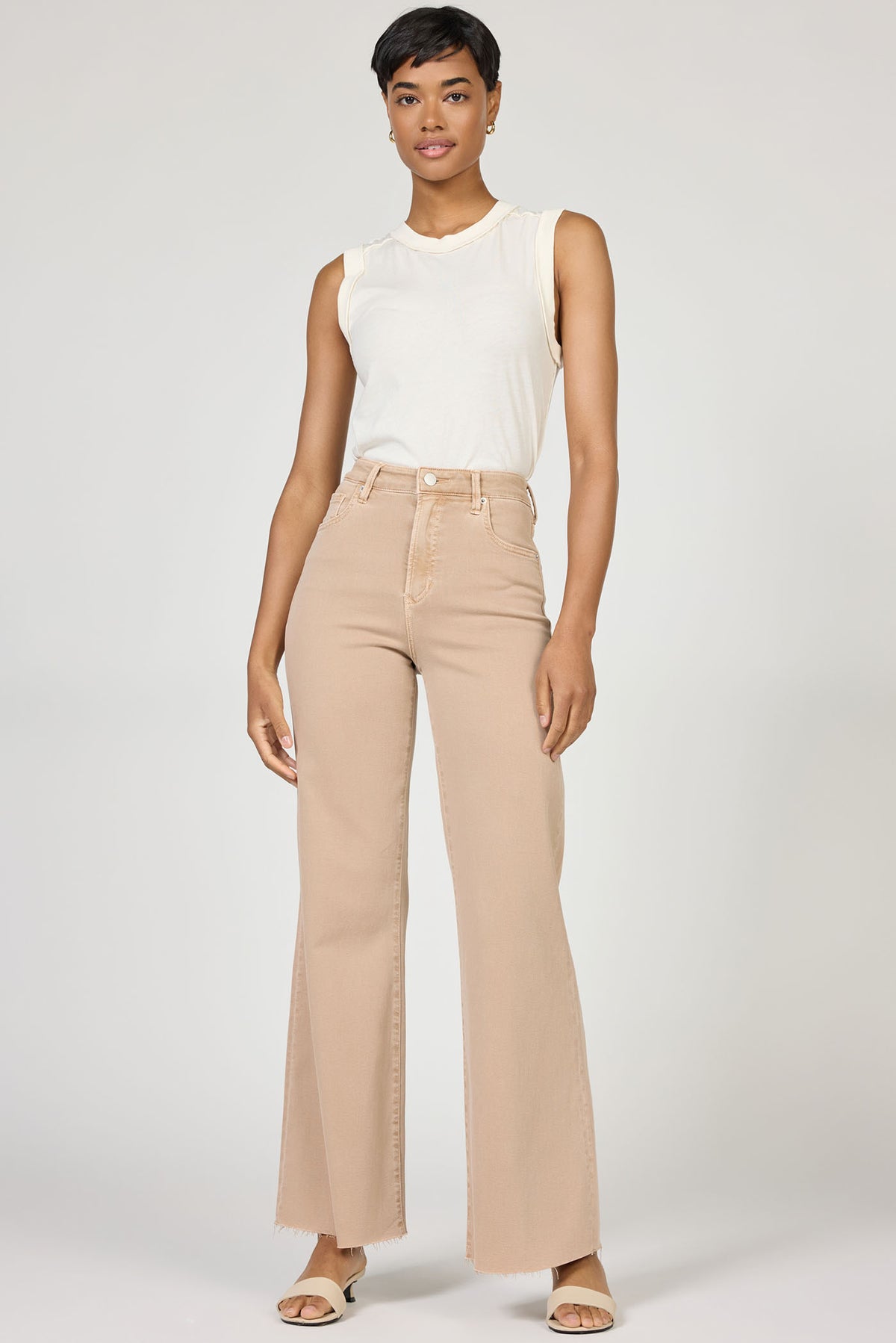 Dear John Denim Fiona High Rise Wide Leg Jeans  warm taupe 
