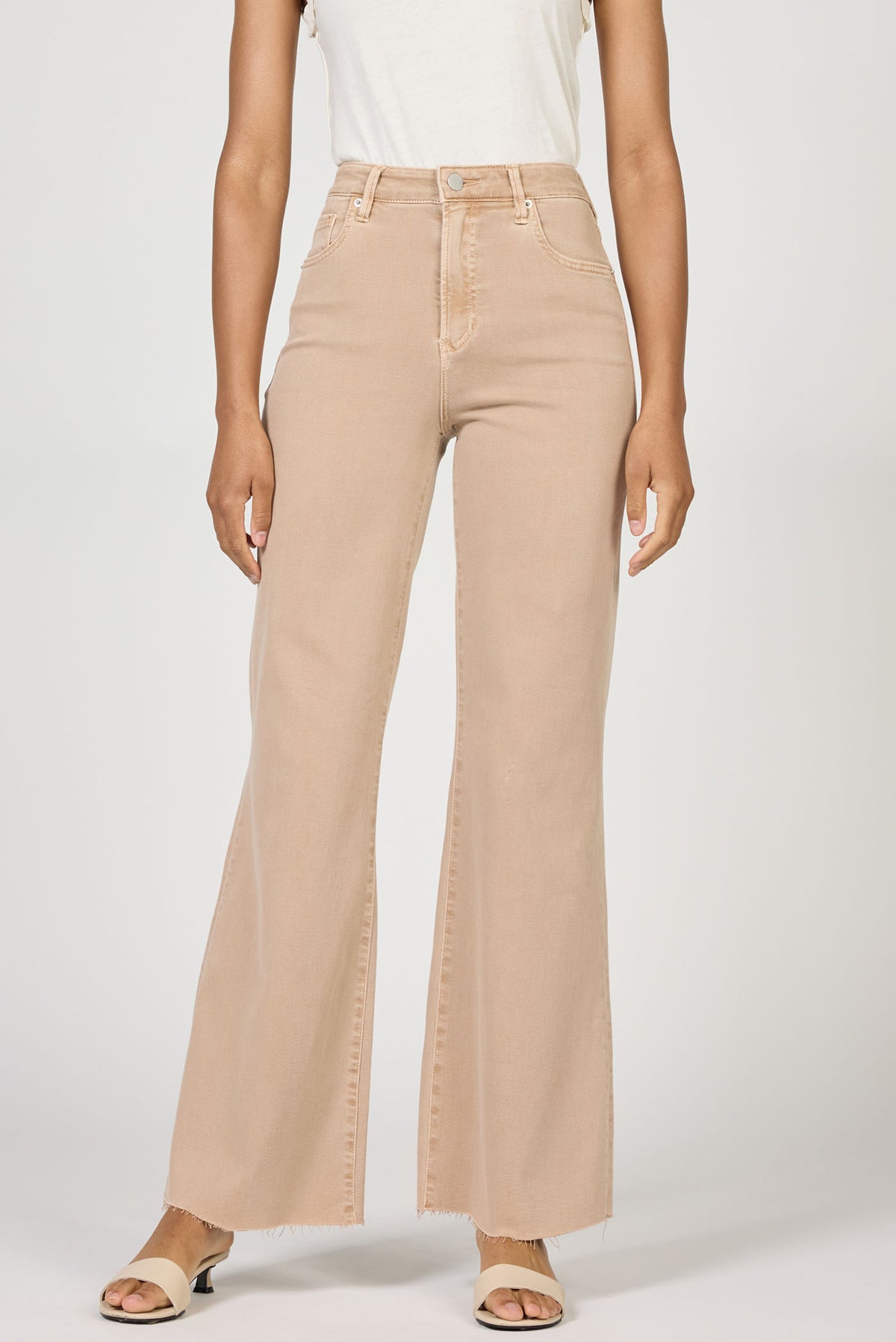 Dear John Denim Fiona High Rise Wide Leg Jeans  warm taupe 