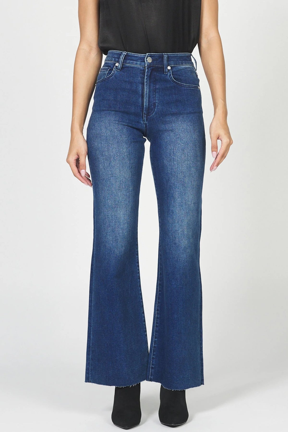 Dear John Denim Fiona Cut Hem Wide Leg Jeans  marsha 