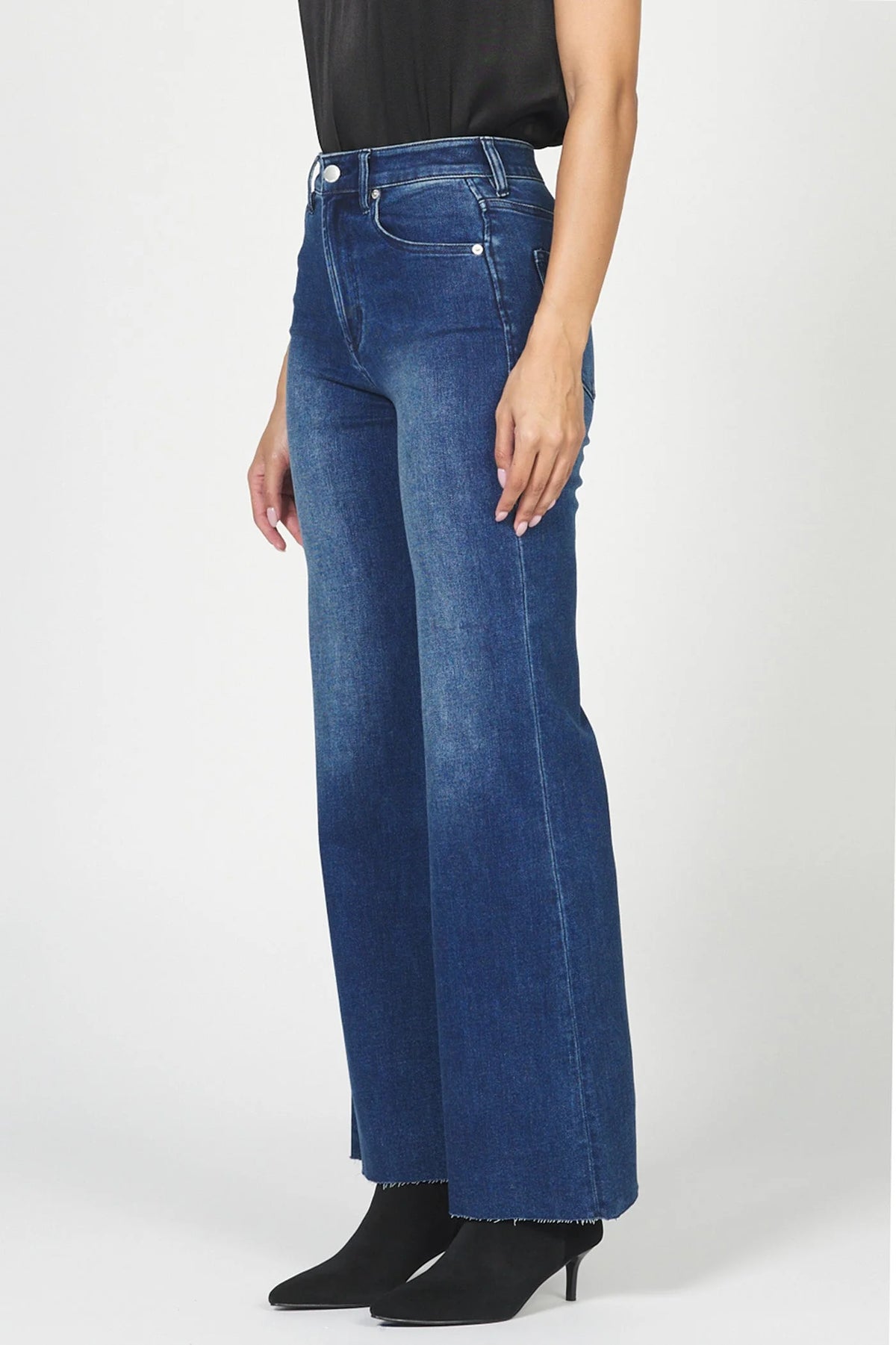 Dear John Denim Fiona Cut Hem Wide Leg Jeans  marsha 