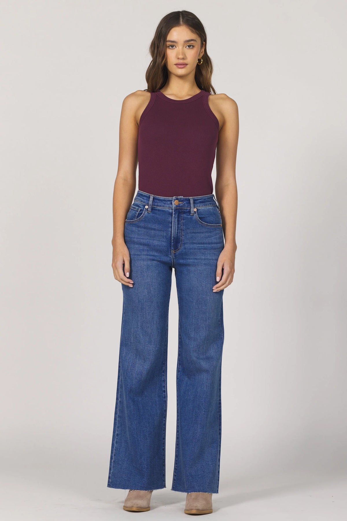 Dear John Denim Fiona Wide Leg Jean in midtown 