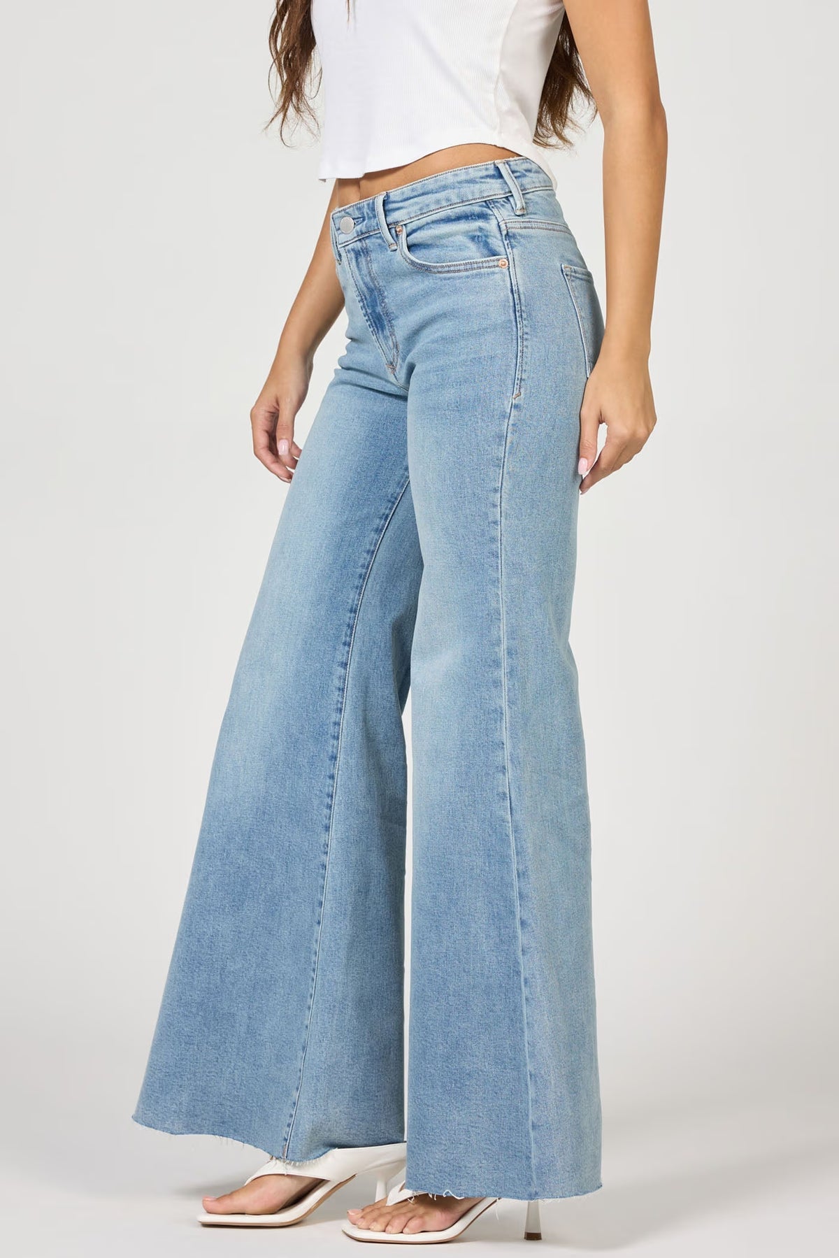 Dear John Denim Hendrix High Rise Raw Hem Flare Jean  hillcress