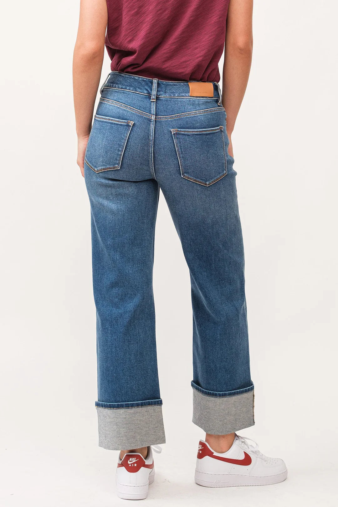 dear john denim Holly High Rise  Cuffed Hem Straight Jeans in provance-back