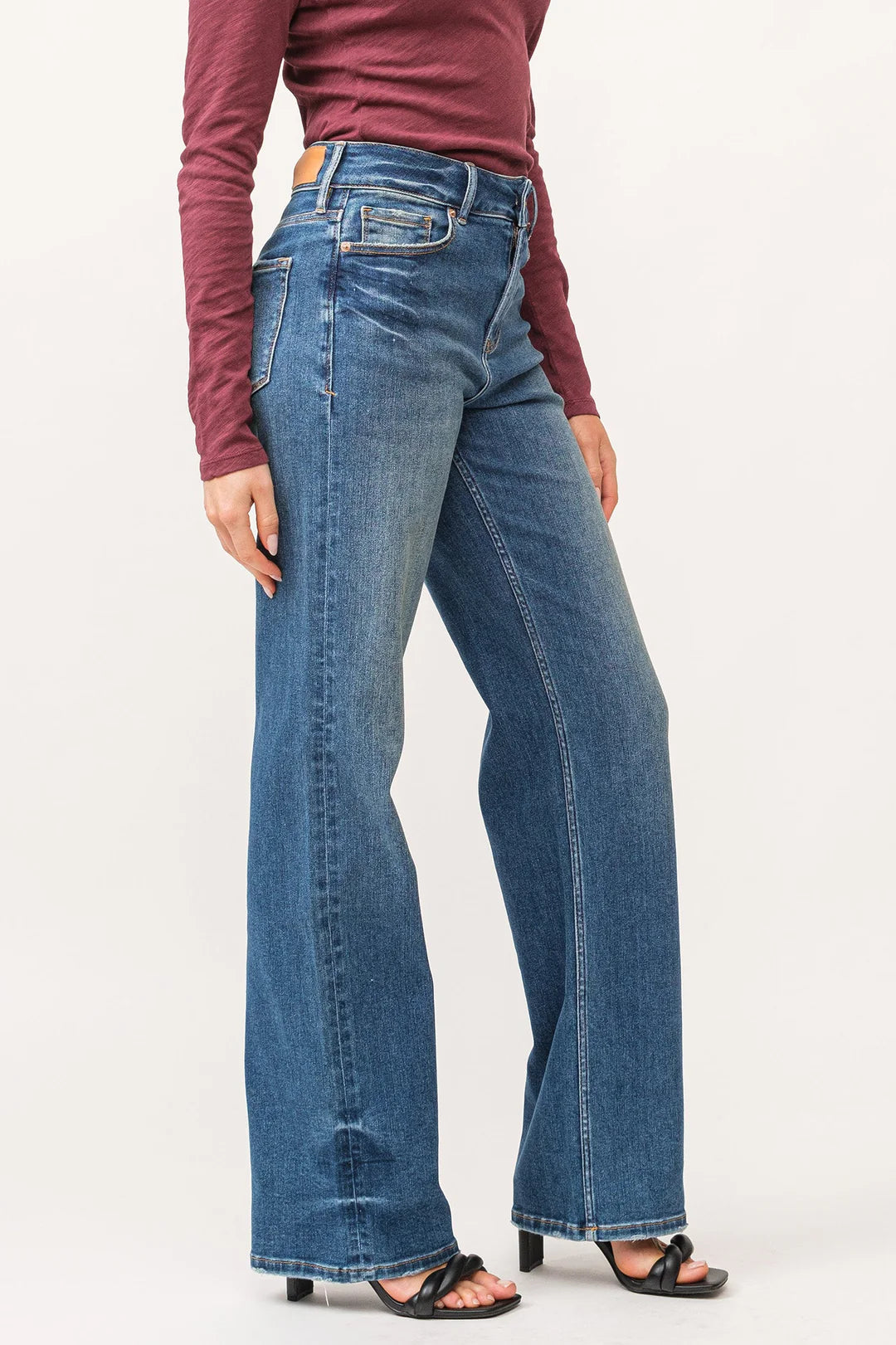 dear john denim Holly High Rise  Cuffed Hem Straight Jeans in provance-side