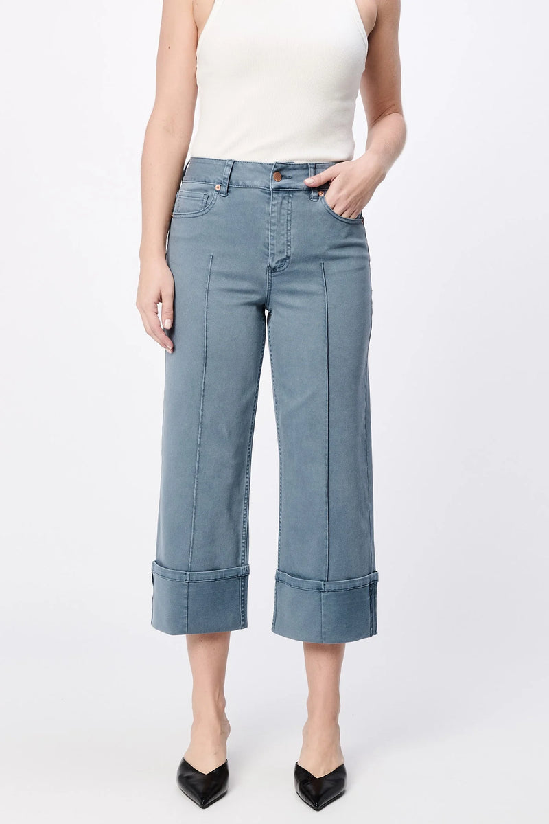 Dear John Denim Holly High Rise Cuffed Hem Straight Leg Jeans  in stormy weather