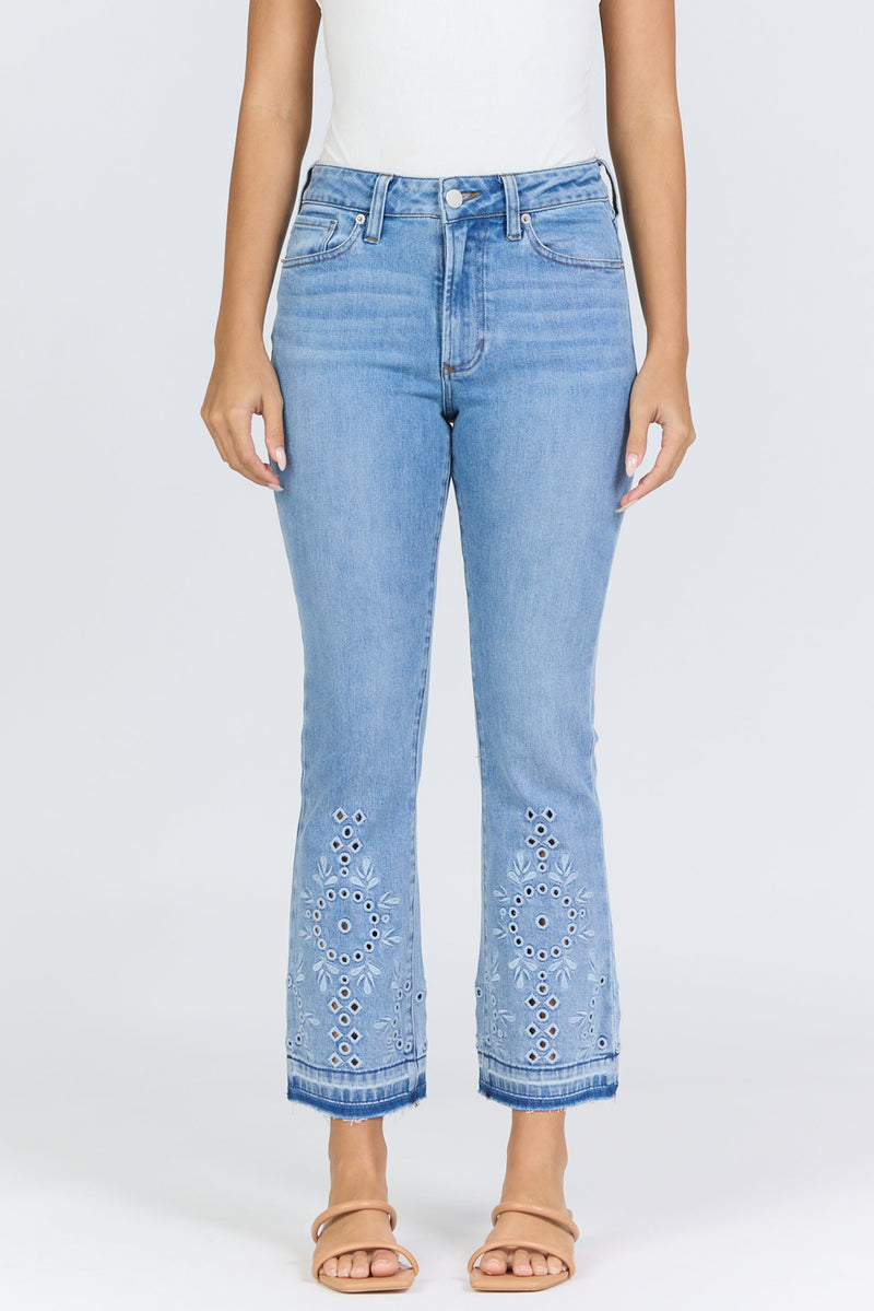 Dear John Denim Jeanne Embroidered Flare Jean blume 