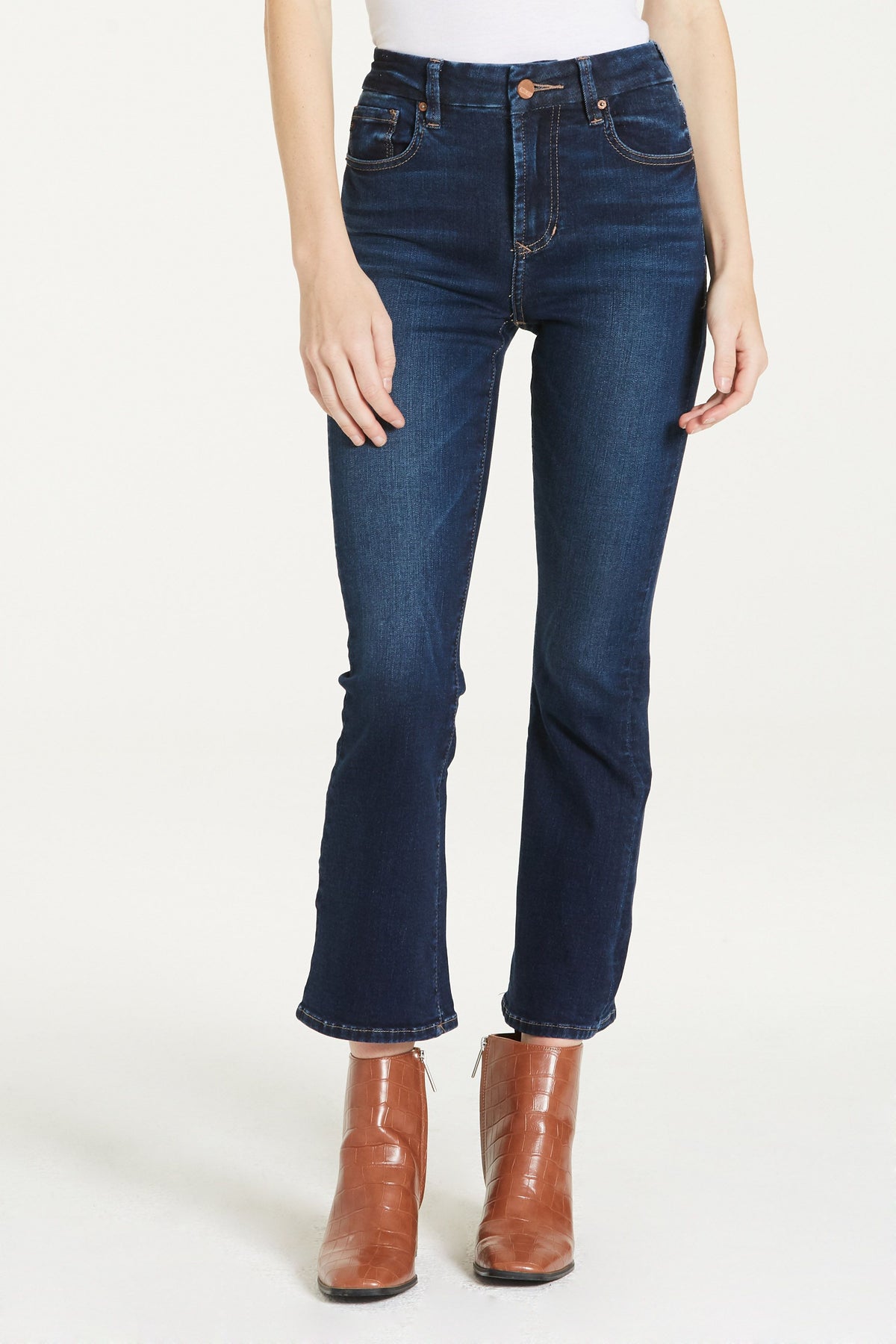 Dear John Denim Jeanne Super High-Rise Cropped Flare Jeans in Richmond