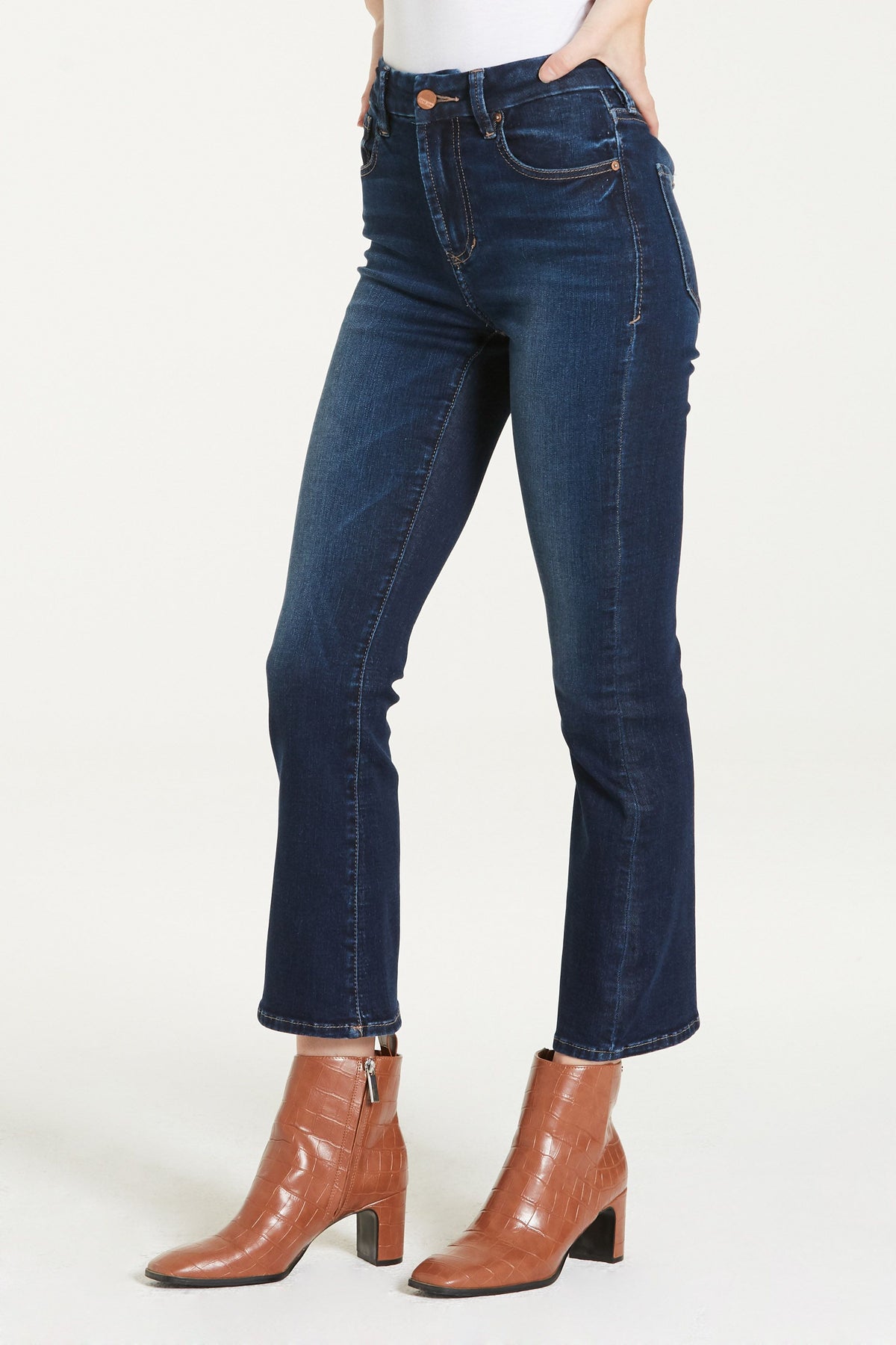 Dear John Denim Jeanne Super High-Rise Cropped Flare Jeans in Richmond