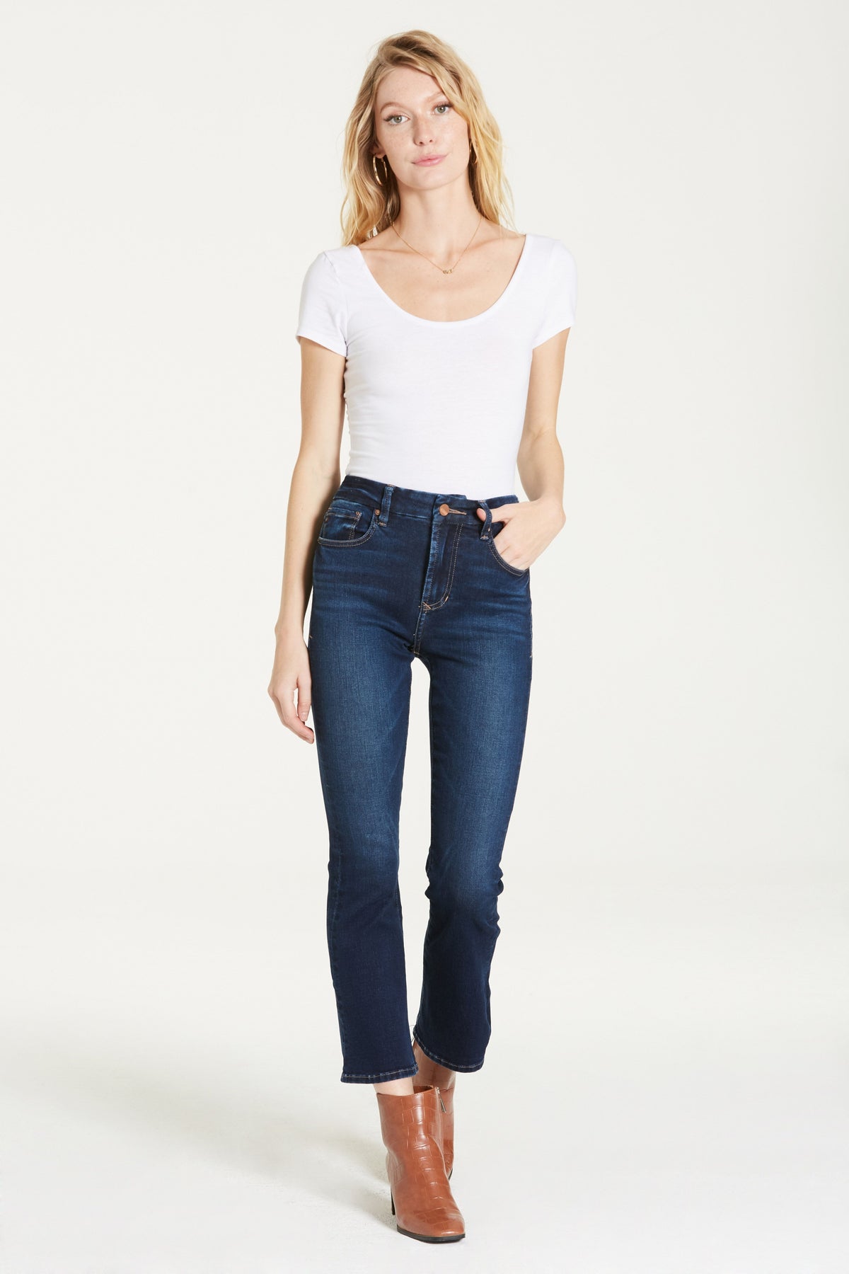 Dear John Denim Jeanne Super High-Rise Cropped Flare Jeans in Richmond