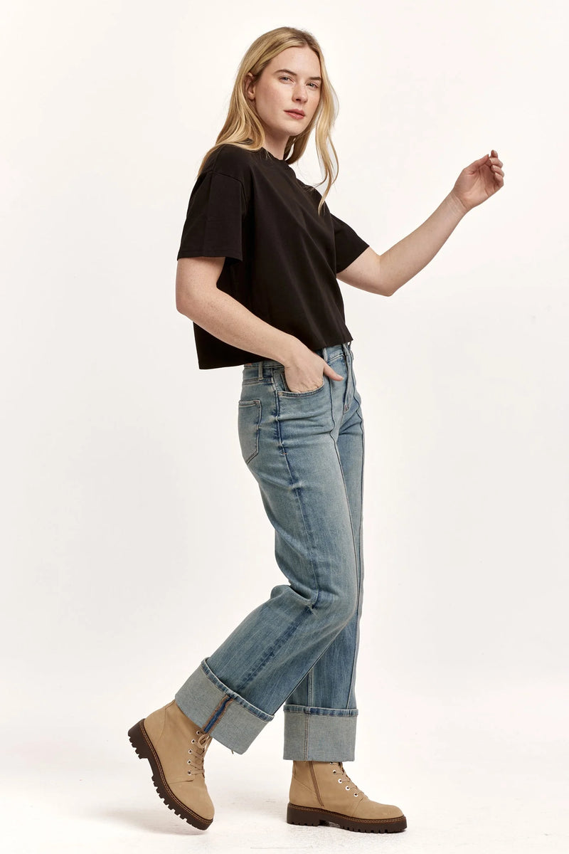 Dear John Denim Maddox Crop Tee in black