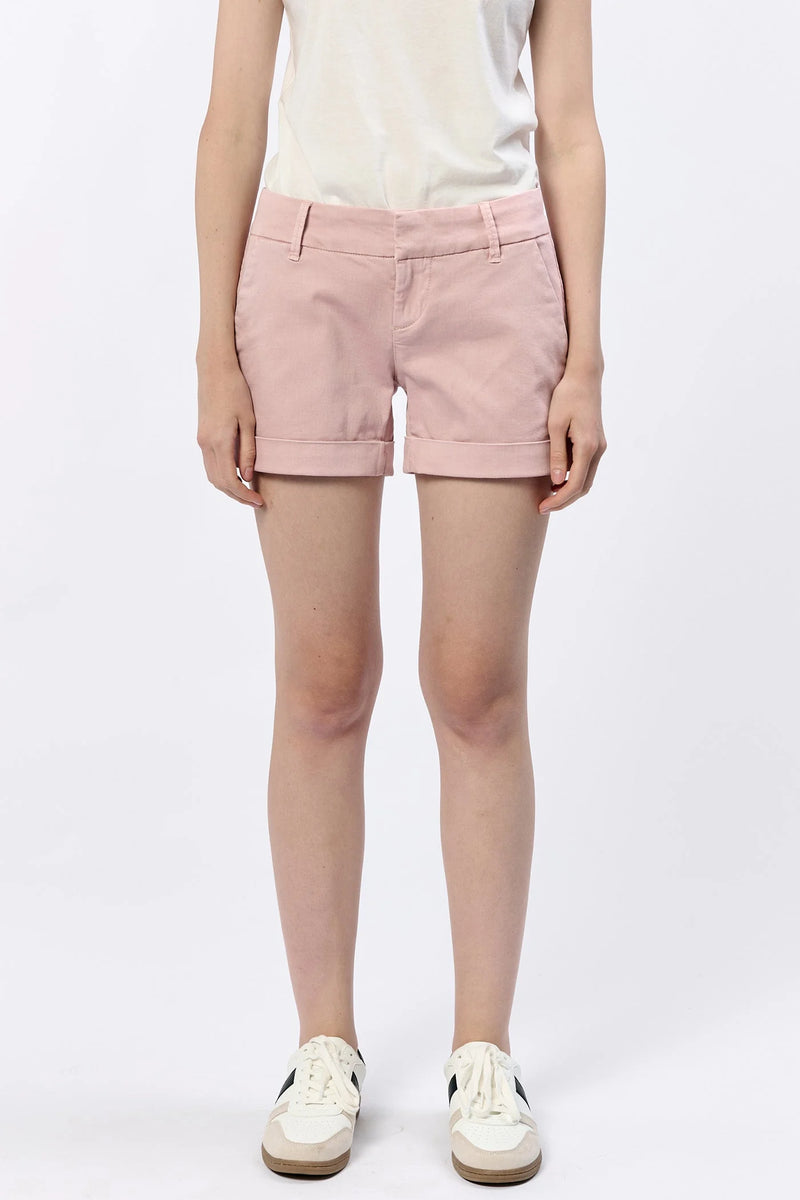 Dear John Hampton Mid Rise Rolled Hem Shorts in sepia rose 