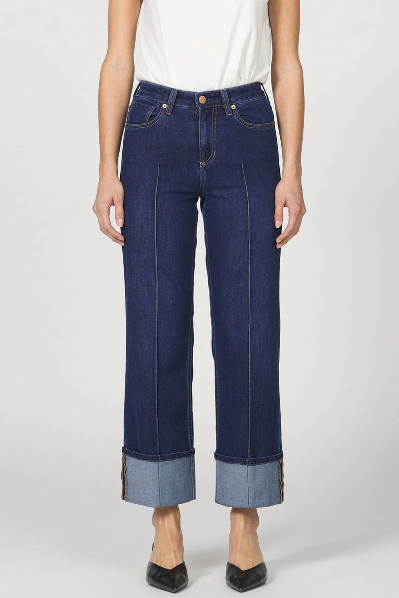 Dear John Denim Holly High-Rise Cuffed Hem Straight Leg Jeans Star Demand
