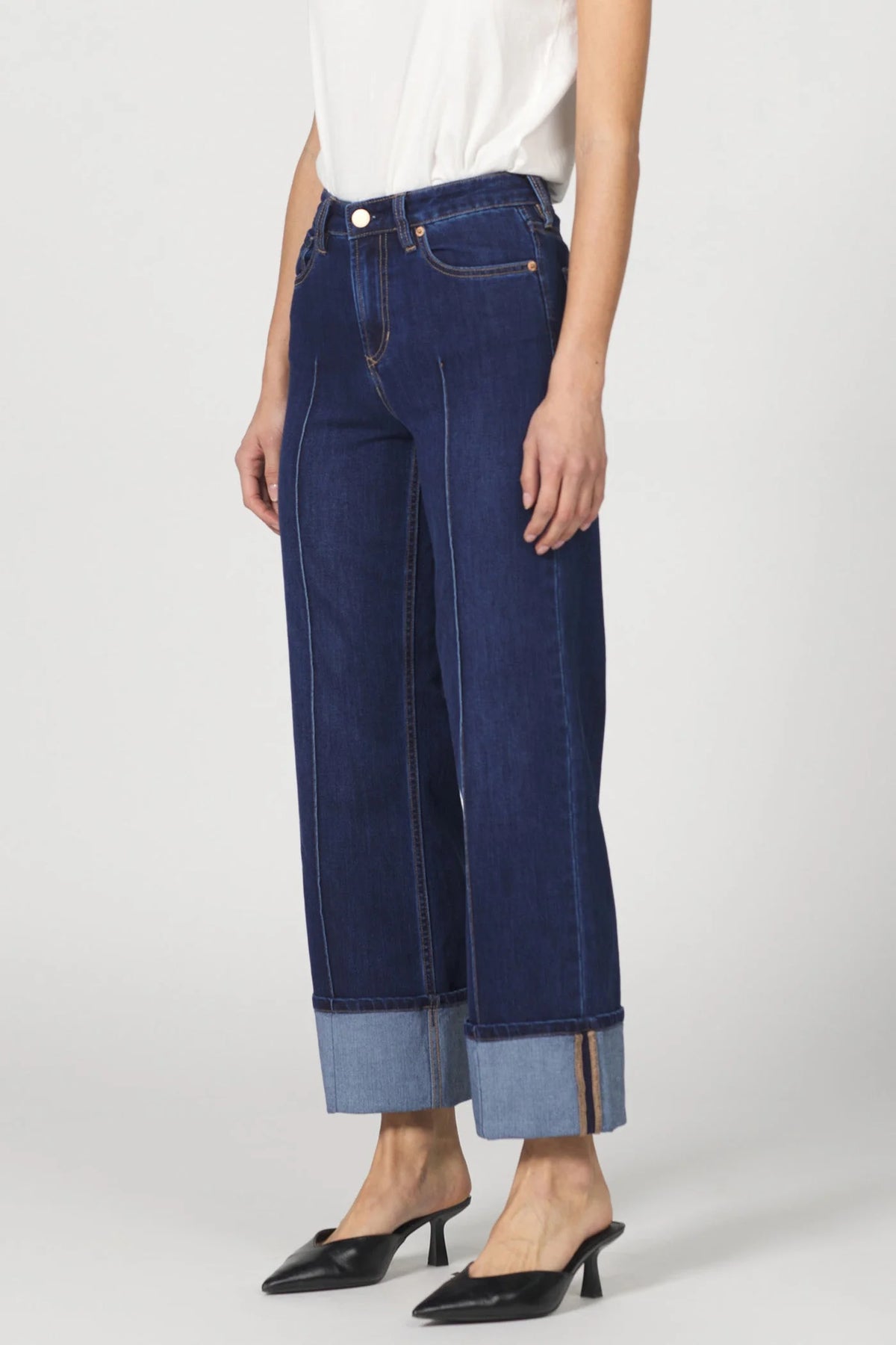 Dear John Denim Holly High-Rise Cuffed Hem Straight Leg Jeans Star Demand