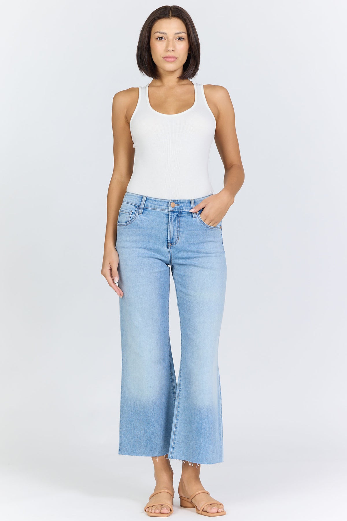 Dear John Holly Mid-Rise Raw Hem Straight Leg Jean in Ellsworth