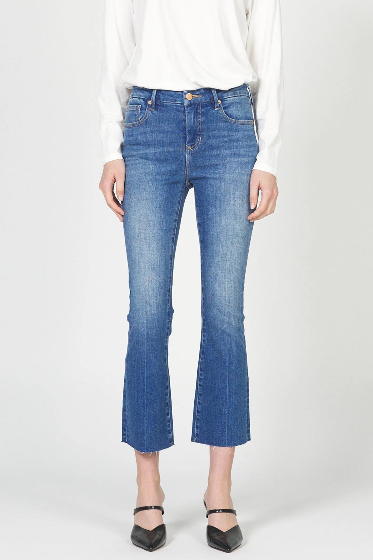 Dear John Denim Jeanne Raw Hem Flare Jean  satellite