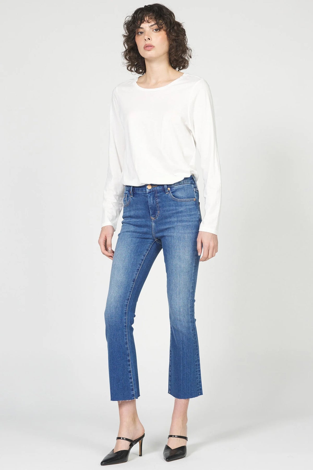 Dear John Denim Jeanne Raw Hem Flare Jean  satellite