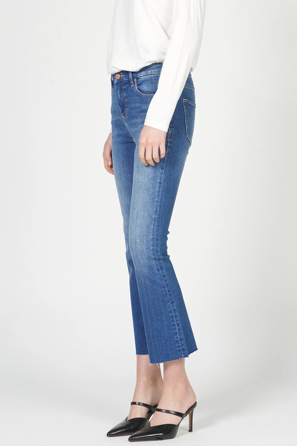 Dear John Denim Jeanne Raw Hem Flare Jean  satellite