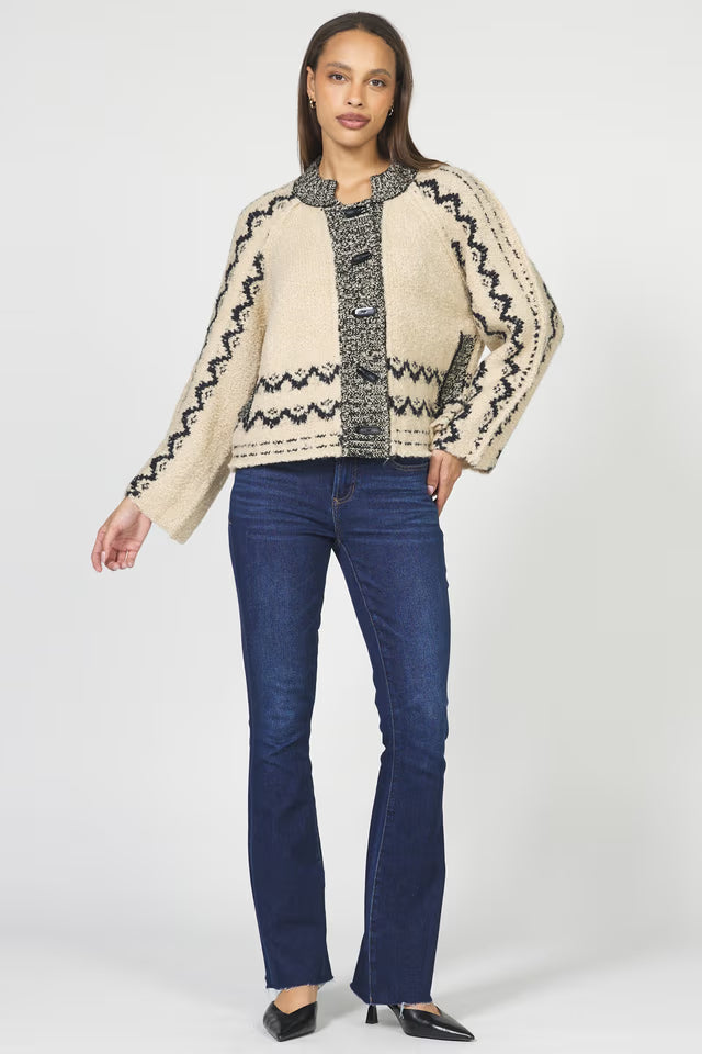 Dear John Denim Luanna Toggle Button Sweater black cream 