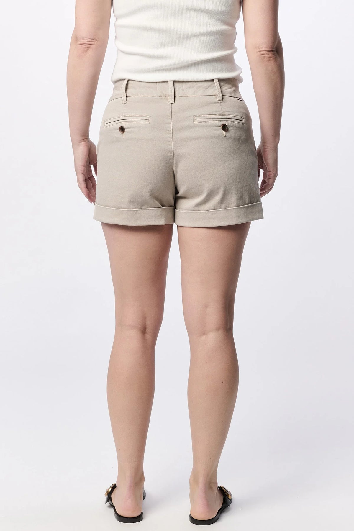 Dear John North Hampton Cuffed Shorts in stone 